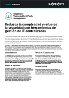 KASPERSKY VULNERABILITY & PATCH MANAGEMENT: FICHA DE PRODUCTO 
